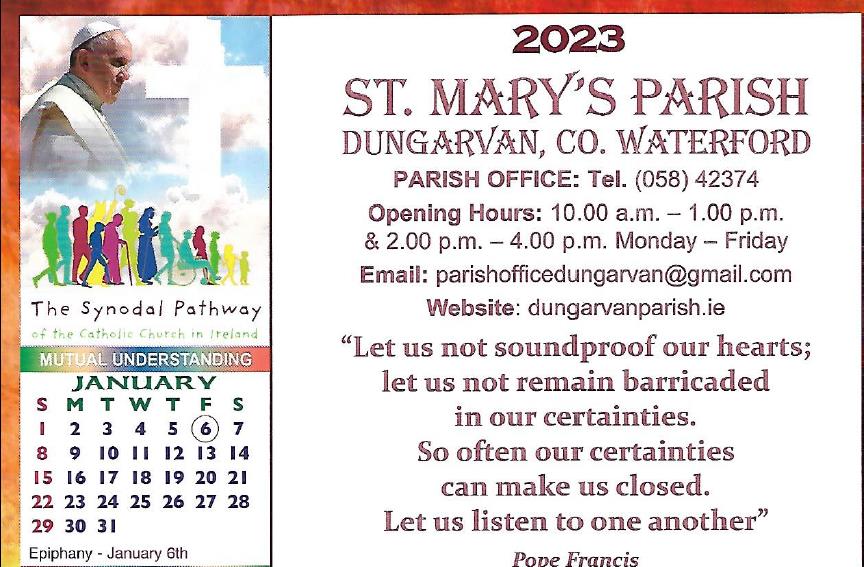 St. Mary’s Parish Calendar for 2023