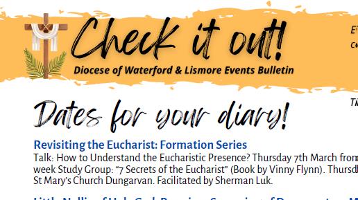 Events to watch out for in the Diocese in the coming weeks