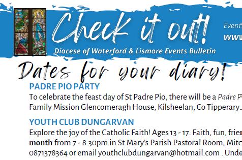 Events to watch out for in the Diocese in the coming weeks