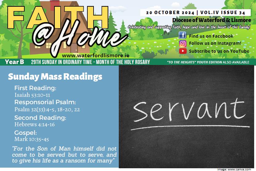 Faith at Home Newsletter – The 29th Sunday in Ordinary Time