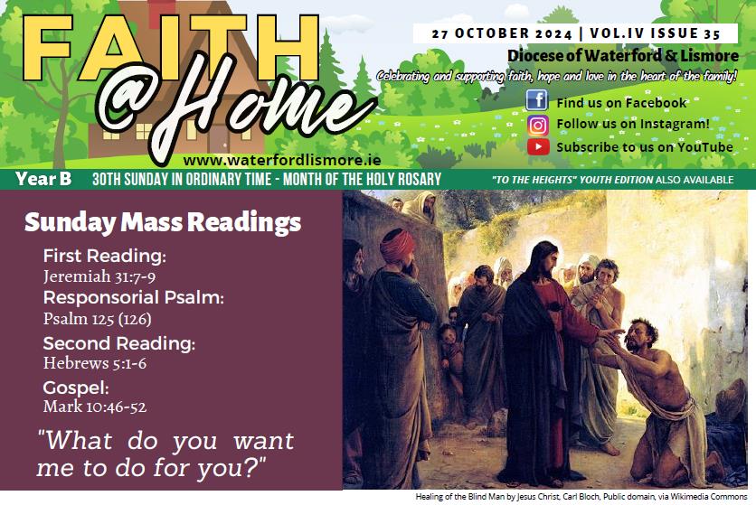 Faith at Home Newsletter – The 30th Sunday in Ordinary Time